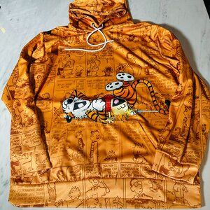 Calvin and Hobbes Comics 3d All over Print Hoodie Orange Size XXL Unisex